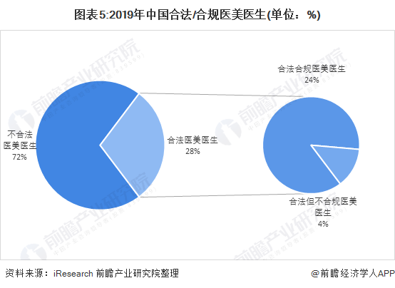 图表5:2019年中国合法/合规医美医生(单位:%)