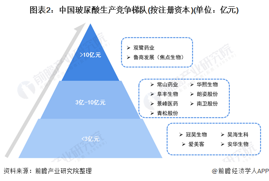 图表2:中国玻尿酸生产竞争梯队(按注册资本)(单位:亿元)
