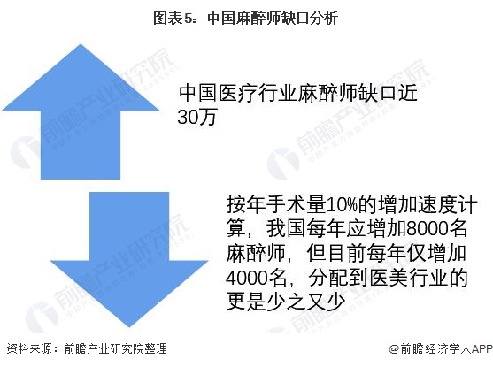 图表5:中国麻醉师缺口分析