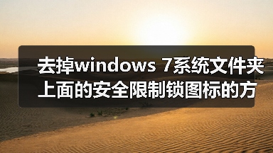 去掉windows 7系统文件夹上面的安全限制锁图标的方法（图4）
