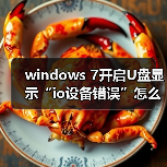 windows 7开启U盘显示“io设备错误”怎么办 windows 7开启U盘显（图1）