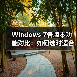 Windows 7各版本功能对比：如何选对适合自己的系统？（图1）