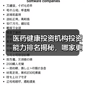 医药健康投资机构投资能力排名揭秘,哪家更胜一筹?(图3) 医药健康投资机构投资能力排名揭秘,哪家更胜一筹?(图3)