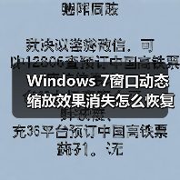 Windows 7窗口动态缩放效果消失怎么恢复?(图1) Windows 7窗口动态缩放效果消失怎么恢复?(图1)